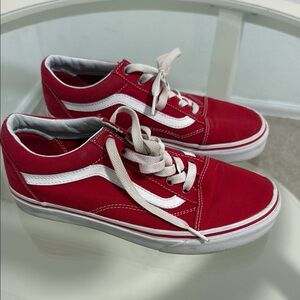 Vans Kids Red and White Sneakers